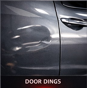 Door ding paintless dent removal example