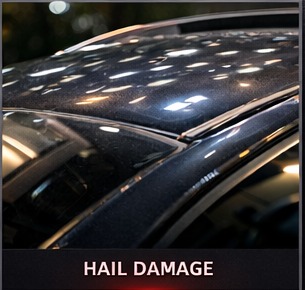 Hail damage example on vehicle panel